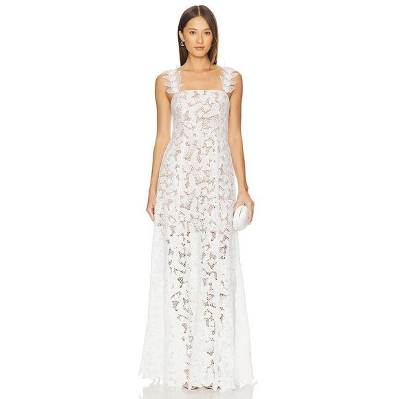 Elliatt Dresses & Skirts - ELLIATT Symi Lace Maxi Dress In White Bridal Bachelorette 👗size S NWT$448